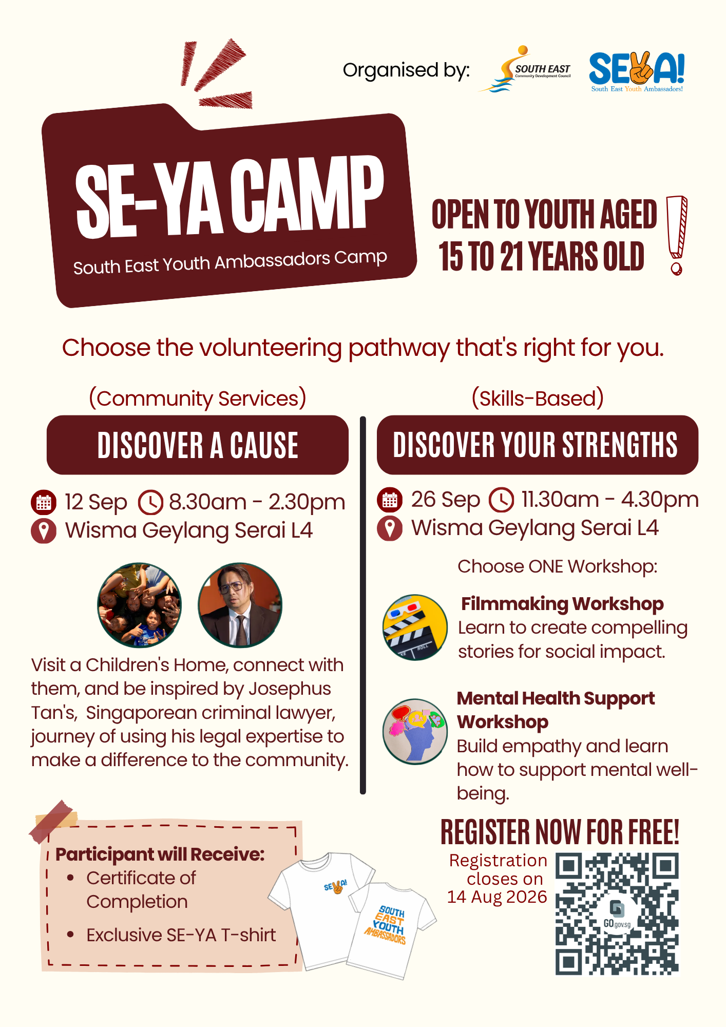 Join the SE-YA Camp with your friends and choose the pathway that inspires you.
